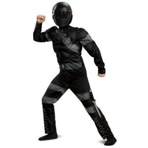 NEW GI Joe Snake Eyes Halloween Costume Boys Small 4-6 Mask Jumpsuit Hood Knife